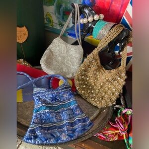 Sweet Vintage Lot of 3 EVENING BAG Holiday Cocktail Purses Beaded Fashion 💖💖💖